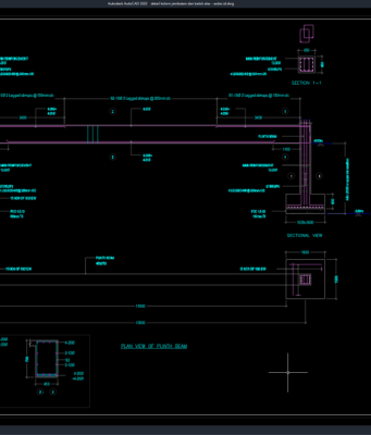 detail kolom jembatan dan balok alas