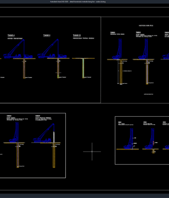 Download Gambar Detail Konstruksi Metode Tiang Bor DWG AutoCAD detail konstruksi metode tiang bor