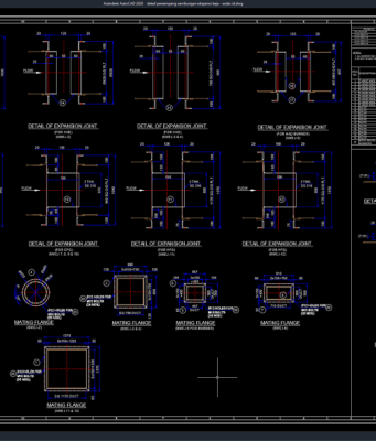 detail penampang sambungan ekspansi baja