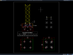 Download Gambar Detail Pile Cap untuk Tower Crane DWG AutoCAD detail pile cap untuk tower crane