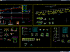 Download Gambar Detail Pondasi dan Sambungan Baja Konveyor Sabuk DWG AutoCAD detail pondasi dan sambungan baja konveyor sabuk