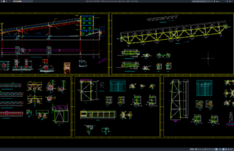 detail pondasi dan sambungan baja konveyor sabuk