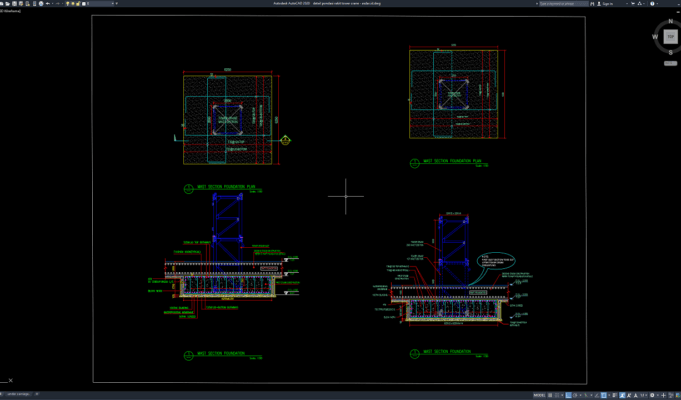 detail pondasi rakit tower crane