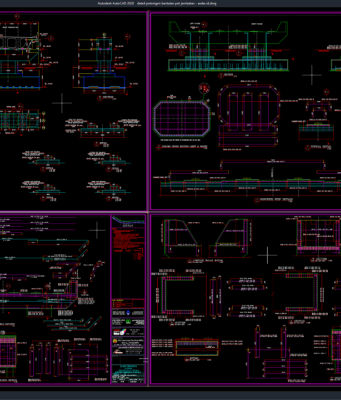 detail potongan bantalan pot jembatan