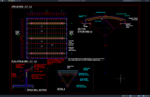 detail struktur jaringan atap atrium