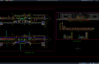 detail tampak depan dan potongan jembatan