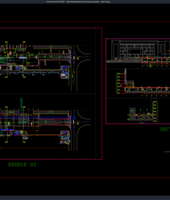 detail tampak depan dan potongan jembatan