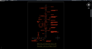 detail instalasi pompa sirkulasi in-line