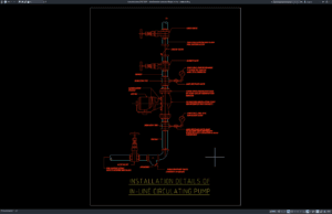 detail instalasi pompa sirkulasi in-line