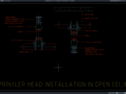 detail instalasi sprinkler head open ceiling