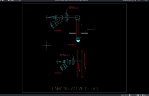 detail katup pendaratan sistem pemadam kebakaran