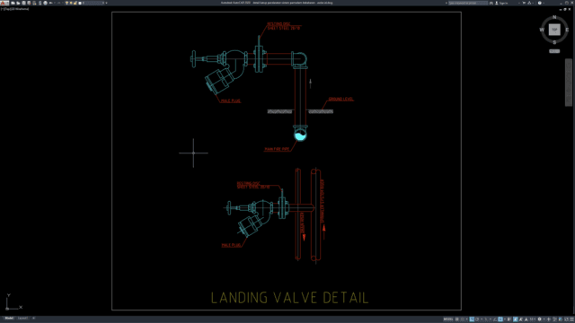 detail katup pendaratan sistem pemadam kebakaran