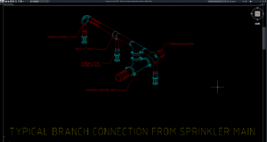 detail koneksi pipa cabang sistem sprinkler