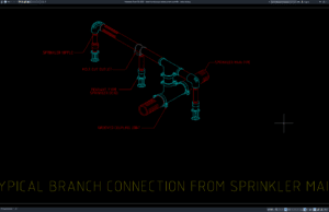 detail koneksi pipa cabang sistem sprinkler