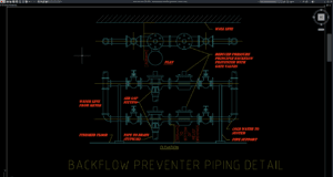 detail perpipaan backflow preventer