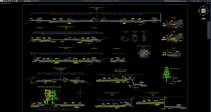detail potongan melintang taman kota