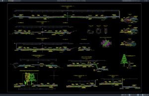 detail potongan melintang taman kota