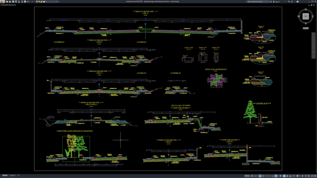 detail potongan melintang taman kota