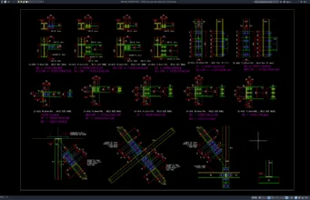 Download Gambar Detail Sambungan Baja Struktural DWG AutoCAD detail sambungan baja struktural