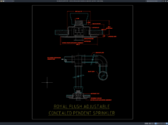 detail sprinkler pendant tersembunyi adjustable royal flush