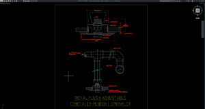 detail sprinkler pendant tersembunyi adjustable royal flush