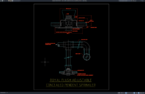 detail sprinkler pendant tersembunyi adjustable royal flush
