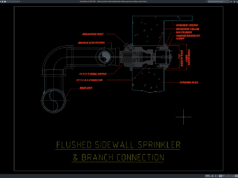 detail sprinkler sidewall flushed dan sambungan pipa cabang