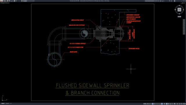 detail sprinkler sidewall flushed dan sambungan pipa cabang detail sprinkler sidewall flushed dan sambungan pipa cabang