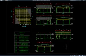 Download Gambar Detail Struktur Baja Gudang Penampungan DWG AutoCAD detail struktur baja gudang penampungan