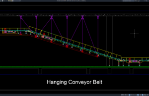 detail struktur sabuk konveyor gantung