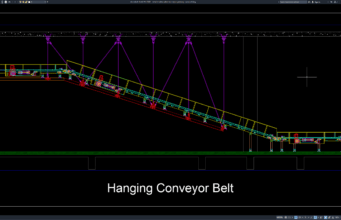 detail struktur sabuk konveyor gantung