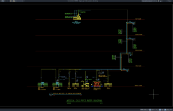 diagram pipa vertikal gas medis