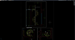denah dan tampak tangga baja helicoidal