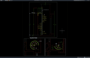 Download Gambar Denah dan Tampak Tangga Baja Helicoidal DWG AutoCAD denah dan tampak tangga baja helicoidal