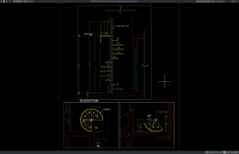 Download Gambar Denah dan Tampak Tangga Baja Helicoidal DWG AutoCAD denah dan tampak tangga baja helicoidal
