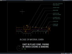 detail beton cor di tempat dengan brick band