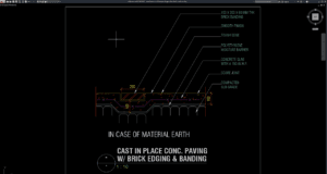 detail beton cor di tempat dengan brick band