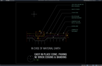 Download Gambar Detail Beton Cor di Tempat dengan Brick Band DWG AutoCAD detail beton cor di tempat dengan brick band
