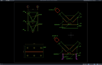 detail elemen v-bracing baja