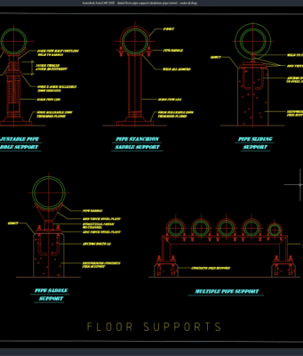 detail floor pipe support (dudukan pipa lantai)