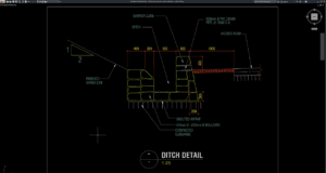 detail jalan akses dan saluran drainase