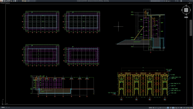detail perancah eksternal (scaffolding)