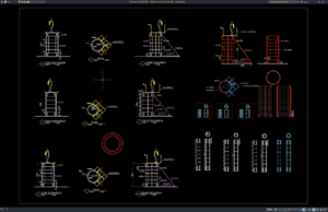 detail perancah kolom bundar