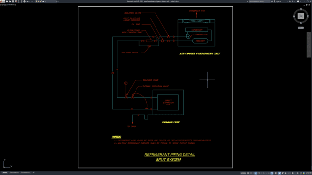 detail perpipaan refrigerant sistem split
