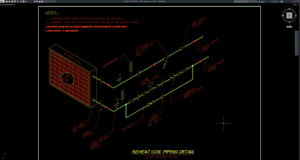 detail perpipaan reheat coil