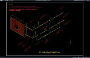 detail perpipaan reheat coil