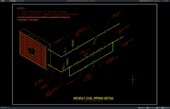 detail perpipaan reheat coil
