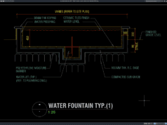 Download Gambar Detail Potongan Air Mancur DWG AutoCAD detail potongan air mancur