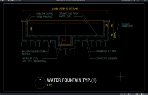 detail potongan air mancur