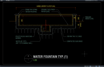 detail potongan air mancur